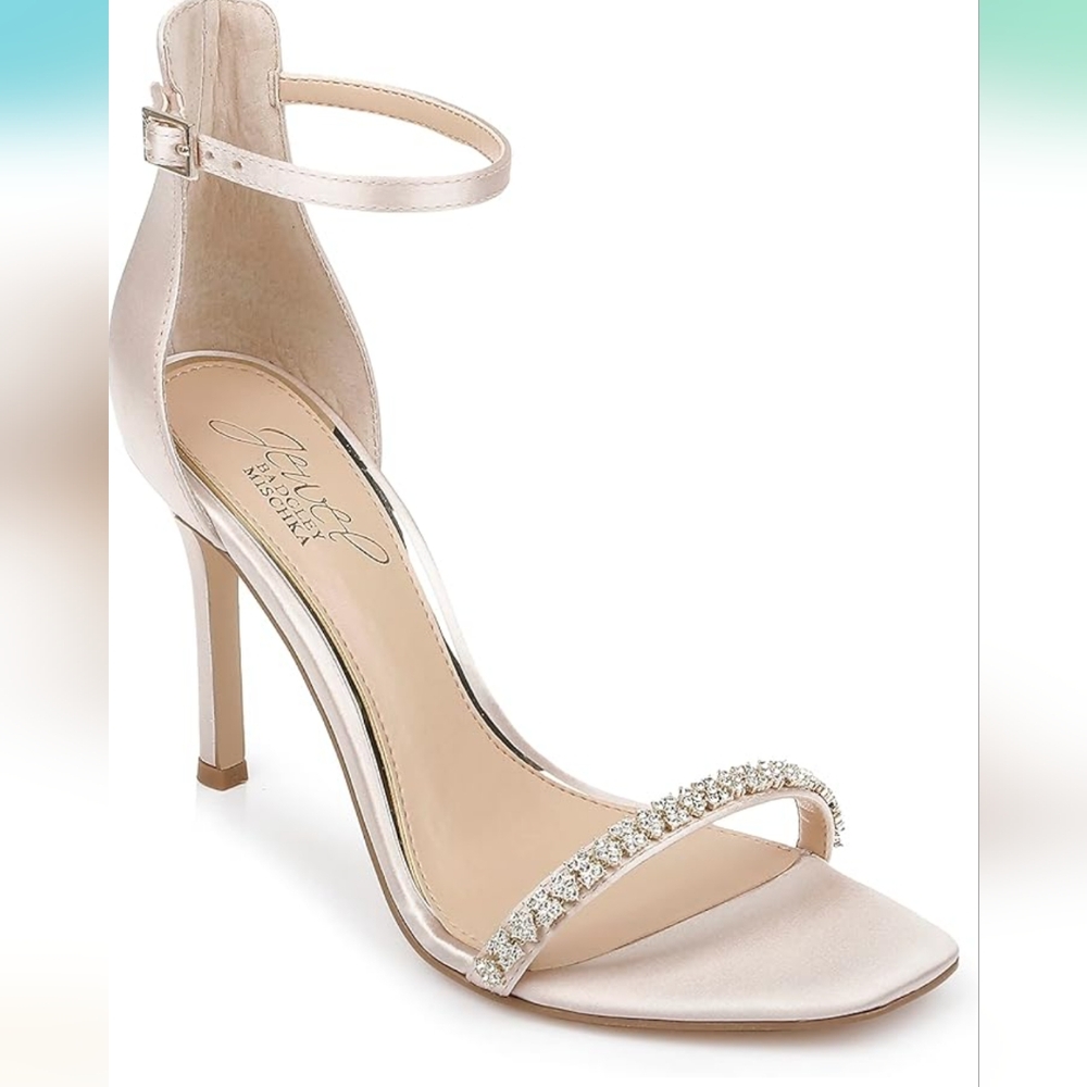 Jewel Badgley Mischka Elegant Beige Heels